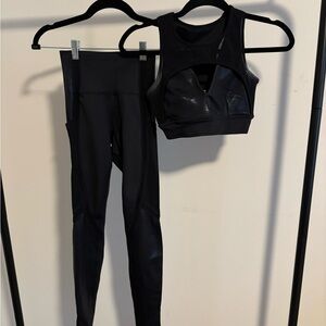 BuffBunny Black Leggings and Crop Top Set